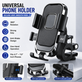 Universal Bike & Motorcycle Mobile Phone Holder | 360° Rotating Handlebar Mount | Anti-Shake Phone Stand | Adjustable Clamp for 4.7–7.0 Inch Smartphones