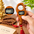 Multicolour Digital Jap Counter – Wooden Electronic Mantra Chanting Counter with Red Tassel